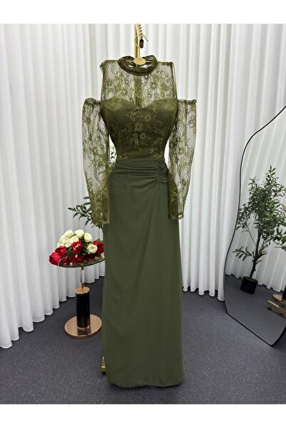 New Moon فستان زيتي سهره