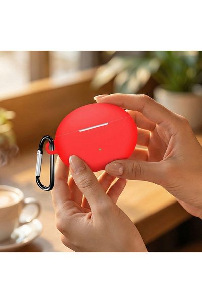 CaseOnn حافظة هواوي فري بادز 5i/هواوي فري بادز 6i مع حزام، سيليكون غير لامع ب...