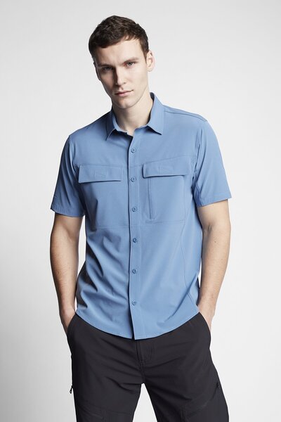 Lescon Havacı Mavi Erkek Outdoor Kısa Kollu Gömlek 23y-1052