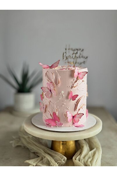 Melonİst 26 adet Gold Detaylı Kelebek Pasta Süsü & Kelebek Buketi Süs & Balon...