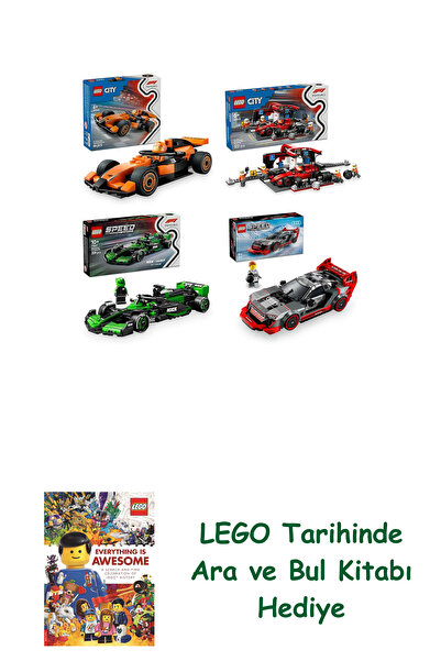 Bloomsbury مجموعة مركبات ليغو 459 (60442 + 60443 + 77247 + 76921) + هدية كتاب...