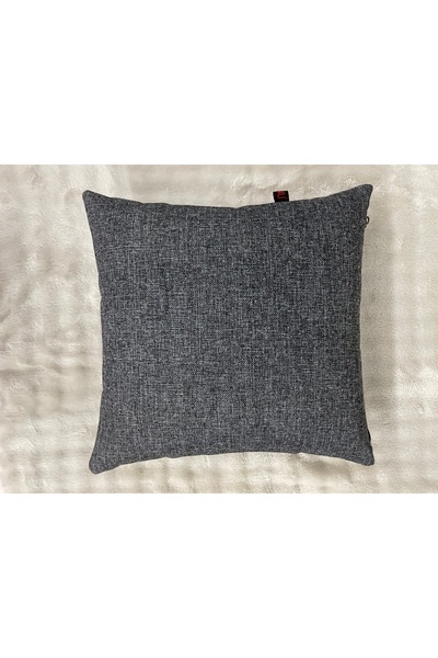 Antrasit Keten Görünümlü İçi Dolgulu Hazır Kırlent 40x40 cm