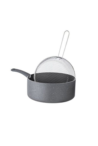 Dania 🍟 26cm gray frying pan with strainer and glass lid