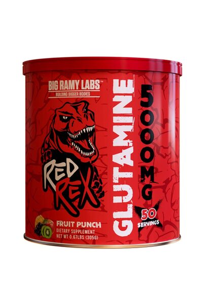 BIG RAMY LABS ريد ريكس غلوتامين، بنكهة الفواكه المشكلة، 305 غرام، لتحسين الترطيب