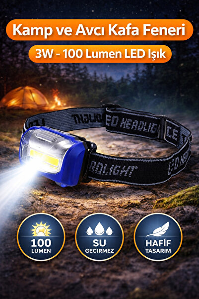 Astakos 3W LED Kafa Lambası – Avcı, Kamp ve Tesisatçı İçin Çok Amaçlı Kafa Fe...