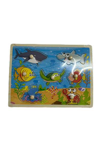 OEM Puzzle incastru, GHEMOTOC® cu animale marine,rechin, cu mâner ajutator