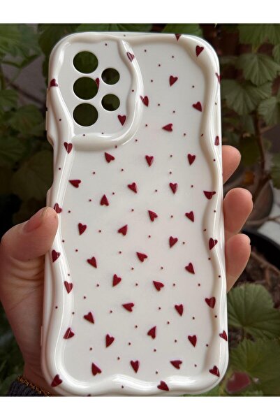 Samsung Galaxy A23 Compatible Soft Silicone Case with Red Heart Pattern