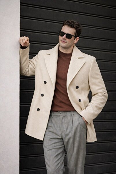 BASEL.CO Urban Heritage Double-Breasted Kaşe Jacket / Coat - Modern Cut 80 cm...