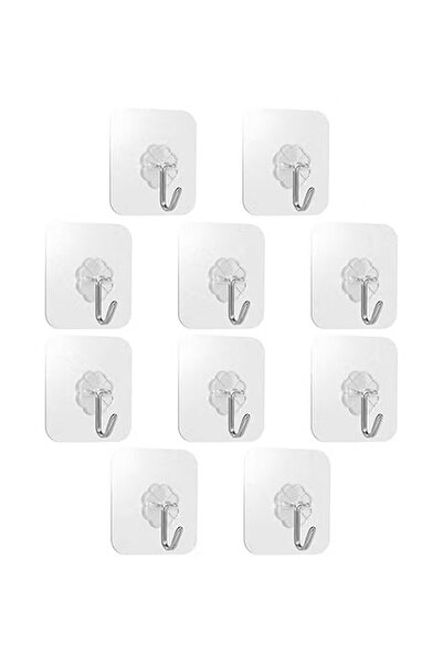 Primo Plus 10Pcs Wall Hooks Self Adhesive Sticker Hanger Transparent