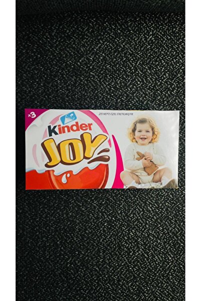 Kinder Kişiye Özel Fotoğraflı & İsim Yazılı Joy 3'lü Hediye Paket