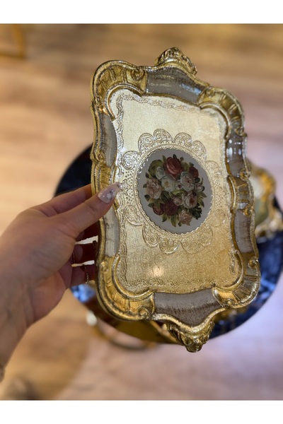 masi Esterhomedecor 2-Piece Single-Person Original Italian Rosewood Serving Tray