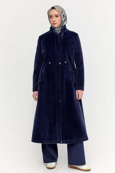 Setrms Stoperli Fermuarlı Kaşe Kaban