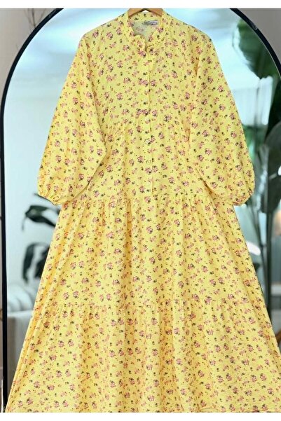 Zeynep Life Half Button Comfortable Fit Viscose Dress 1915