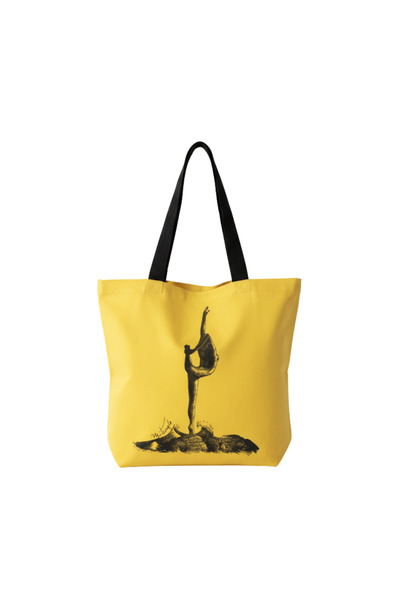 Baghashtag Bale Printed Yellow Cloth Bag