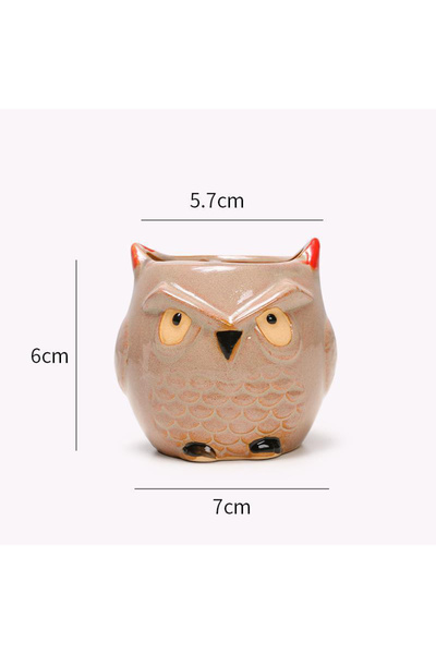 Choice وعاء زهور سيراميكي على شكل بومة، ديكور للحديقة أو المكتب، وعاء زهور صغ...