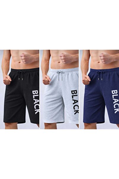 TREND ALİSSE 3-х кольорів ЧОРНО-СІРО-СИНІЙ бермуди Спортивні шорти - з кишеня...