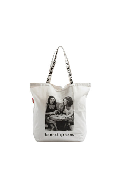 Baghashtag Honest Greens Printed White Cloth Bag