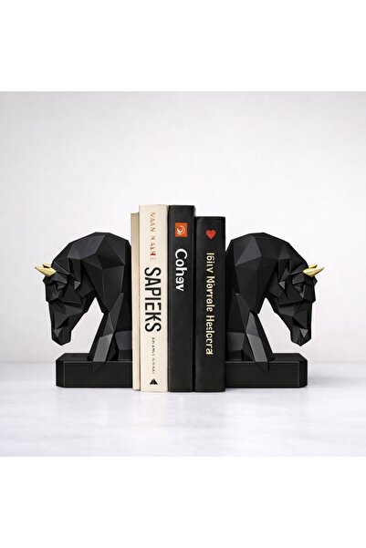 Doremcy Kübik At Başı Kitap Tutacağı Biblo 10x19 cm | Dekoratif Kitap Desteği