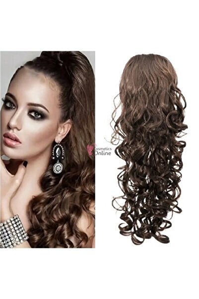 amelie Wavy Mesa ponytail hair extension with elastic 60 cm Dark Satin 39139