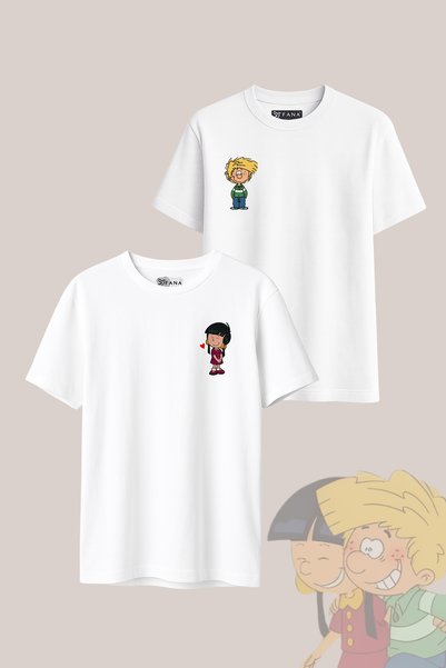 FANA Cedric Chen Printed Couple T-Shirt Set Loose Fit Cotton Oversized Couple