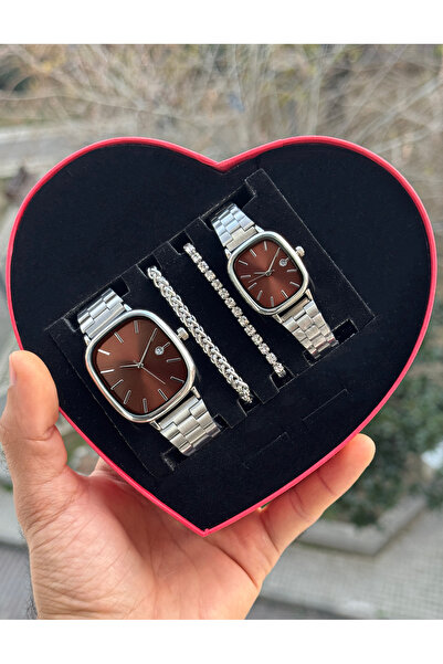 Tulpar Trendy Model Lover Couple Wristwatch Set with Calendar Function in a S...