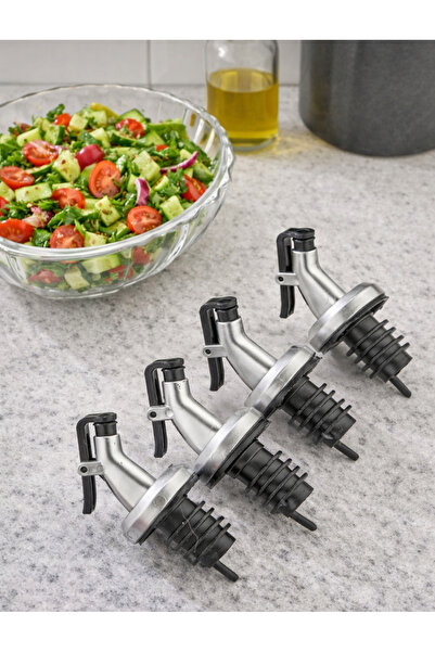 Pembelia Life 4’lü Şişe Ucu Servis Aparatı Damlalık Yağdanlık Tıpa Mantar Kap...