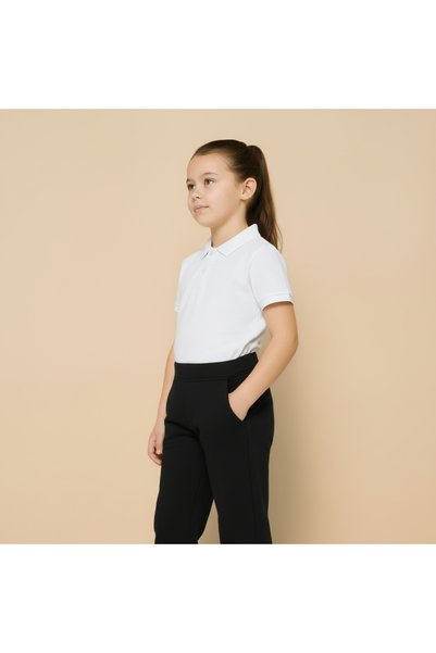 LUMİNUR Ribana Bel Combed Cotton Black School Trousers for Girls and Boys