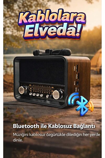 3 Bantlı (FM/AM/SW) Analog Radyo ve Kablosuz Bluetooth Hoparlör – MP3 Çalar Fonksiyonlu