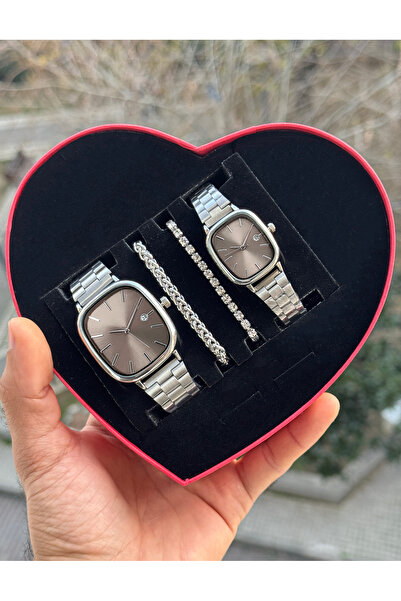 Tulpar Trendy Model Lover Couple Wristwatch Set with Calendar Function in a S...