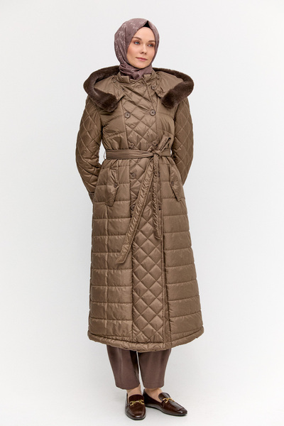 Setrms Kuşaklı Seyyar Kapüşonlu Şişme Kaban