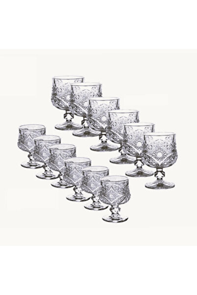 ABYZ Σετ 12 ποτηριών με διακοσμητικά πόδια Elegant Vintage μοντέλο 6x150ml 6x...