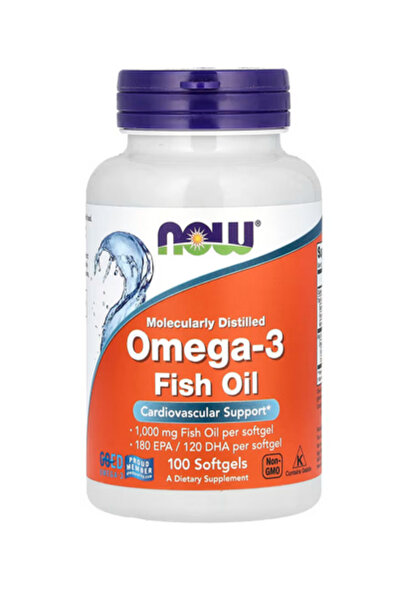 NOW Foods Solutions ناو فودز، زيت السمك أوميغا 3، 1000 ملغ، 180 ملغ حمض إيكوس...