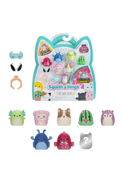 TOYFEST مجموعة سكويشمالوز سكويش-أ-لونغز 8 شخصيات + خاتم، السلسلة 2 - قطعة واح...