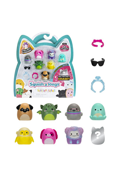 TOYFEST مجموعة سكويش مالو سكويش-أ-لونغز 8 شخصيات + خاتم، السلسلة 2 - قطعة واح...