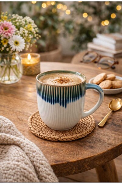 çukurova home كوب بورسلين مخطّط ماركة مادام قطعة واحدة بارتفاع 8.5 سم وعرض 3....