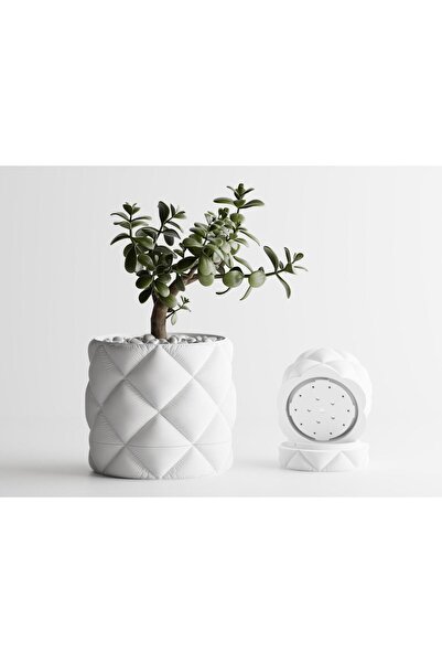 Sani Decorative pot Sani, Atlanta, small 91 x 91 x 85 mm, Matt White