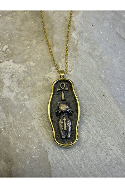Panam Atelier Ankh Guardian – Bastet Tılsımlı Kolye 925 Ayar Gümüş Altın Kapl...
