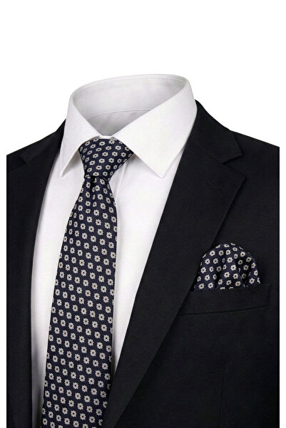 Bursa İpek Black Patterned Silk Tie Set