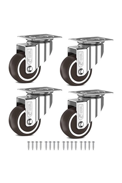 GBL Set of 4 universal furniture wheels,50 mm,360°swivel, load capacity 200kg...
