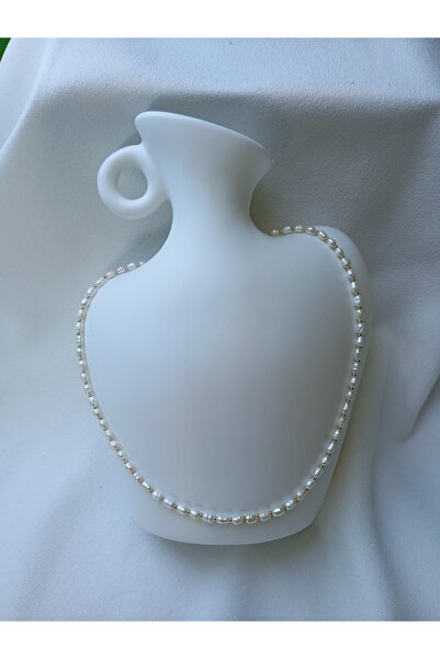OEM Necklace with 4mm cultured pearls and 18K gold plated beads