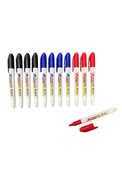 Crown WB-505 Tahta Kalemi İnce Kalem Tipi ( 4 Siyah+4 Mavi+4 Kırmızı) - 12'li