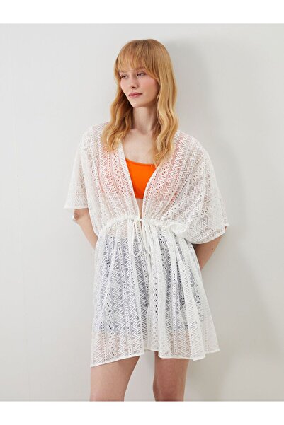 LC Waikiki Wrap Collar Lace Beach Dress