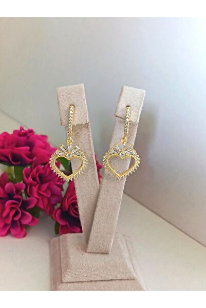 IAMIRA Silver heart earrings with stones