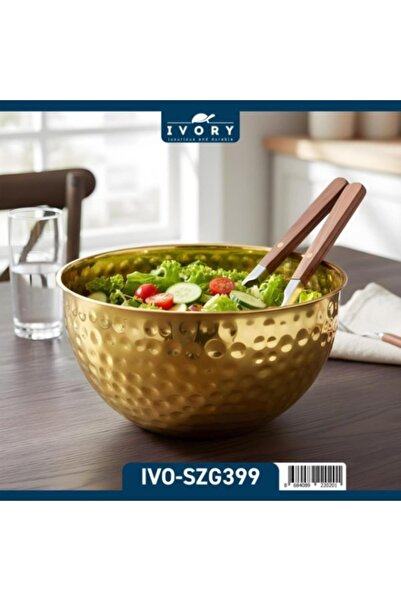 IVORY Gold Paslanmaz Çelik Mikser Kabı 28 cm – Şık ve Dayanıklı Karıştırma Kabı