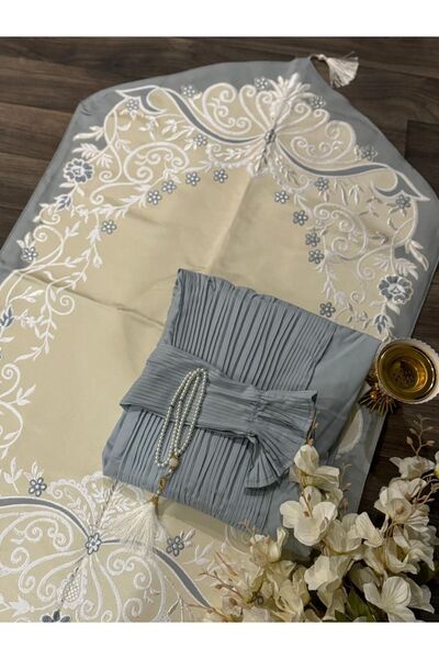 Miyar Prayer rug with prayer mat, embroidered sheet with headscarf