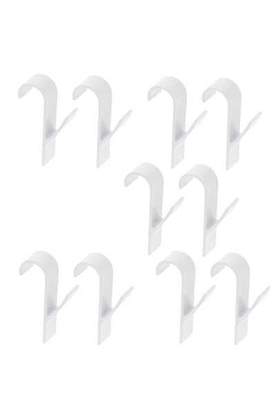 OEM Set 10 cleme pentru umerase si portprosop, plastic, alb