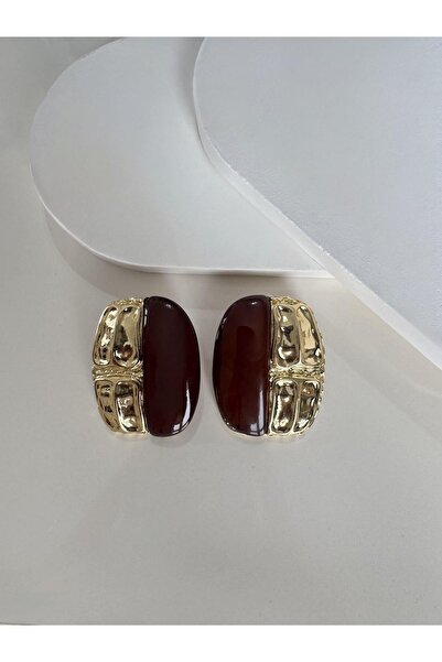Kius Special Series Kahevrengi Gold Design Earrings