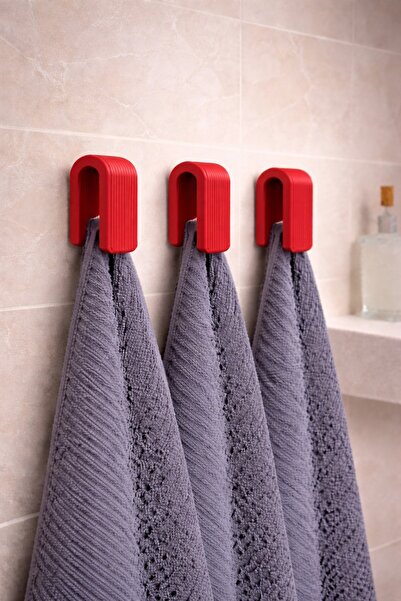 AA AHŞAP Minimal Black Wall Mounted Towel Rack No Hole Adhesive Bathroom Towe...