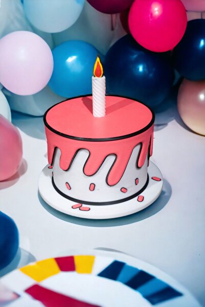 CESTOPİENO Mumlu Kutu Şeklinde Maket Pasta Çap:14 Yükseklik:12 - Toka Kutum