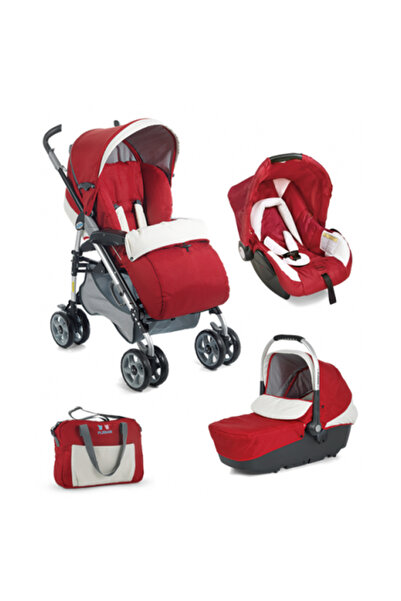 Plebani D1 Trio-Red 3 in 1 Stroller
